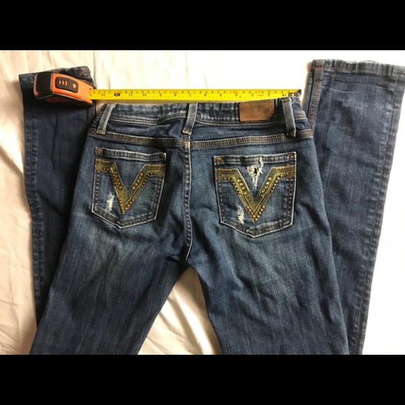 Vigoss Miami Skinny distressed bling jeans 3 - Picture 8 of 9